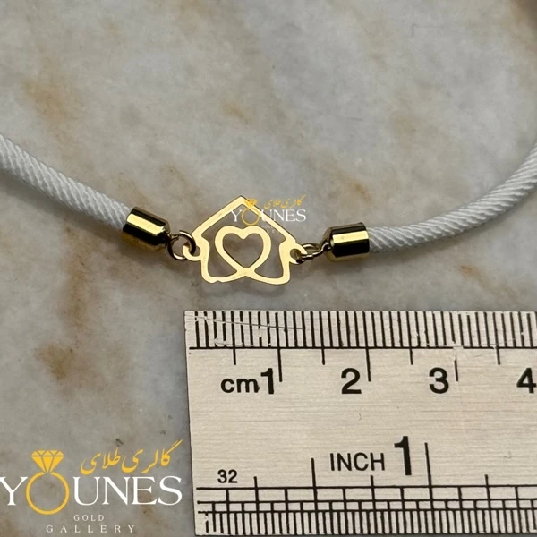 دستبند خانه و قلبی طلا لیزری